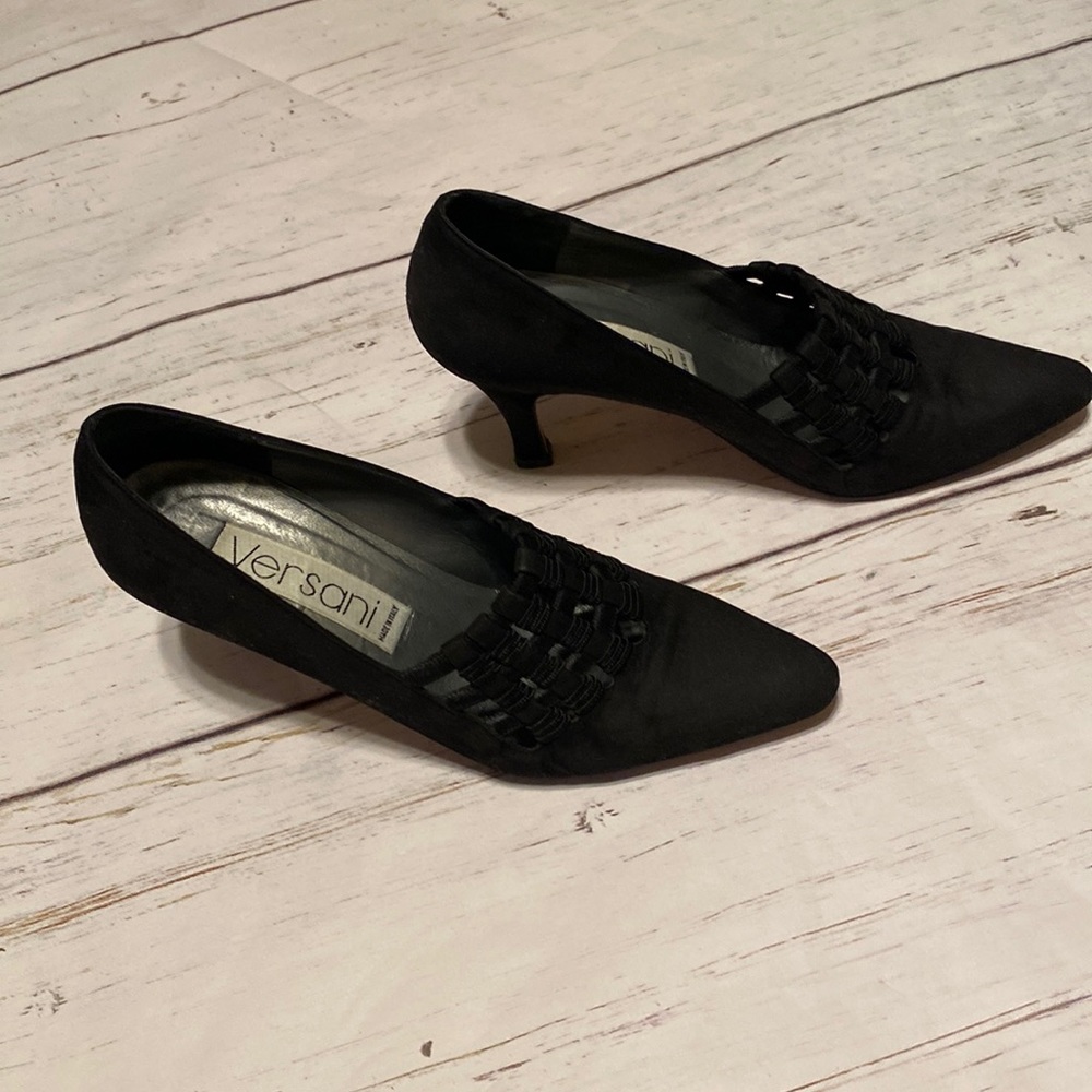 VERSANI WOMEN BLACK COLOR HEEL SIZE B 6.5